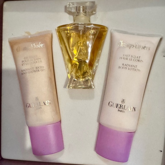 GUERLAIN Champs-Élysées Perfume Trio — Gold & Pink Accents